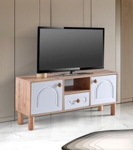 Aslan Bohem 120'lik Tv Sehpası Atlantik Çam - Beyaz TN0578