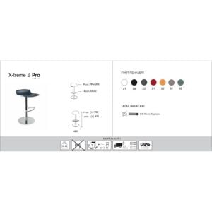 X-treme B Pro Koyu Sarı - Krom Kaplama Bar Sandalyesi PPT1567