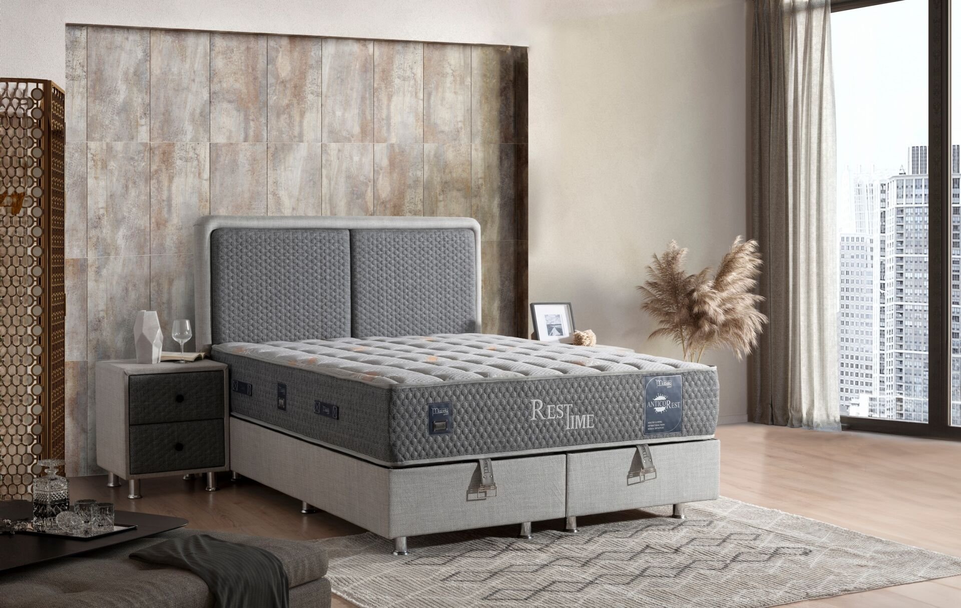 Rest Time 90x190 Tek Kişilik Yatak, Baza, Başlık Seti MBL1026