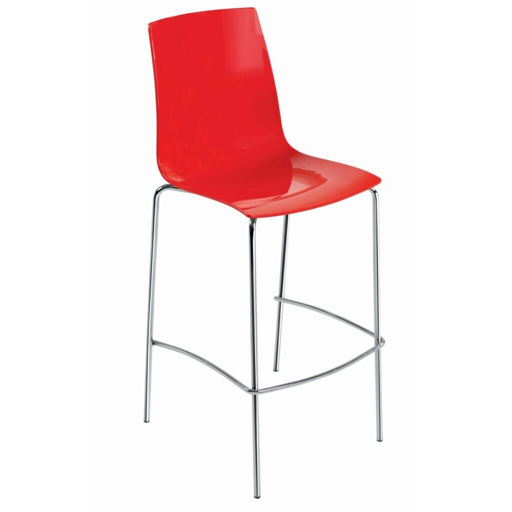 X-treme BSL Solid Kırmızı - Krom Kaplama Bar Sandalyesi PPT1569
