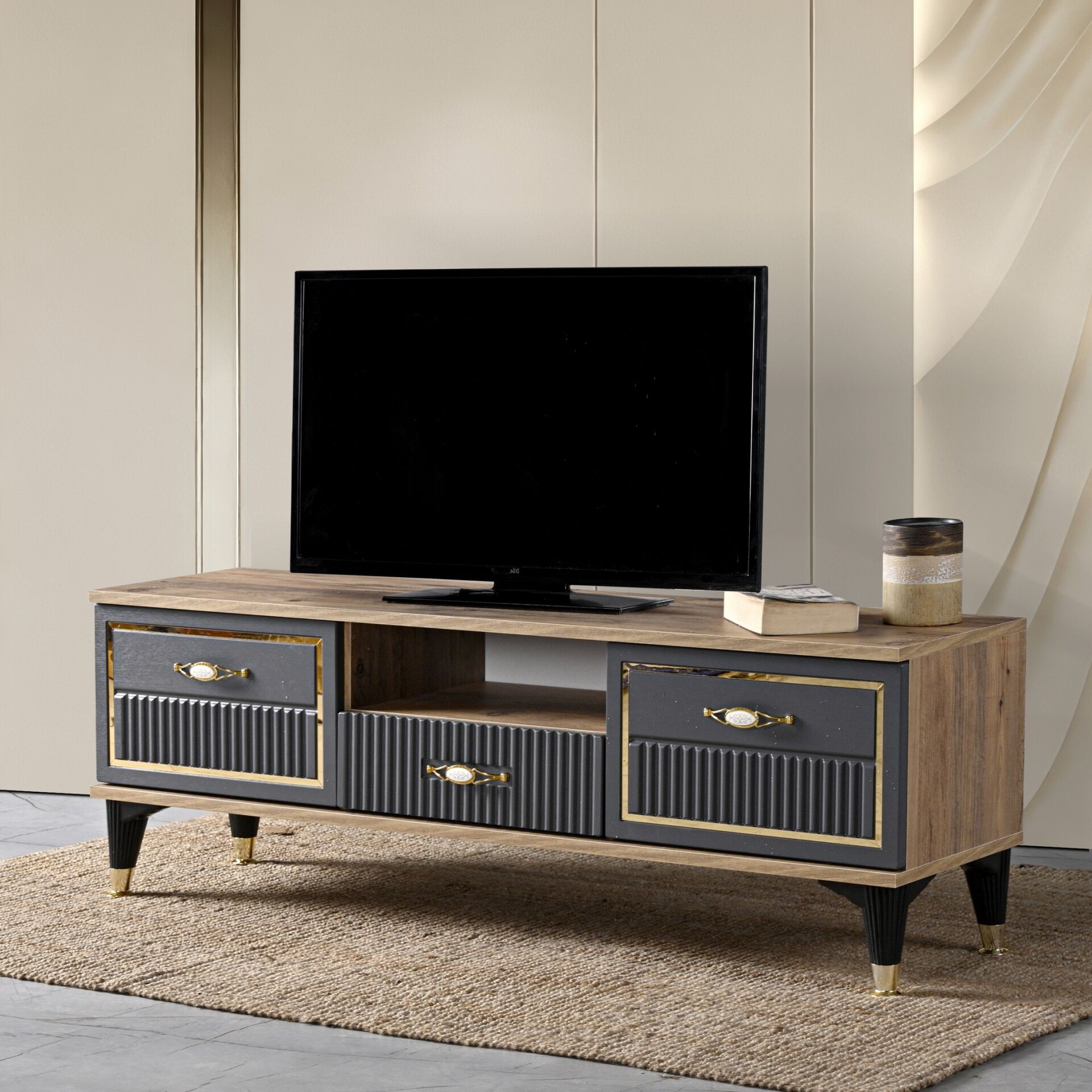 Aslan Fox 140'lık Tv Sehpası Atlantik Çam - Antrasit TN0585