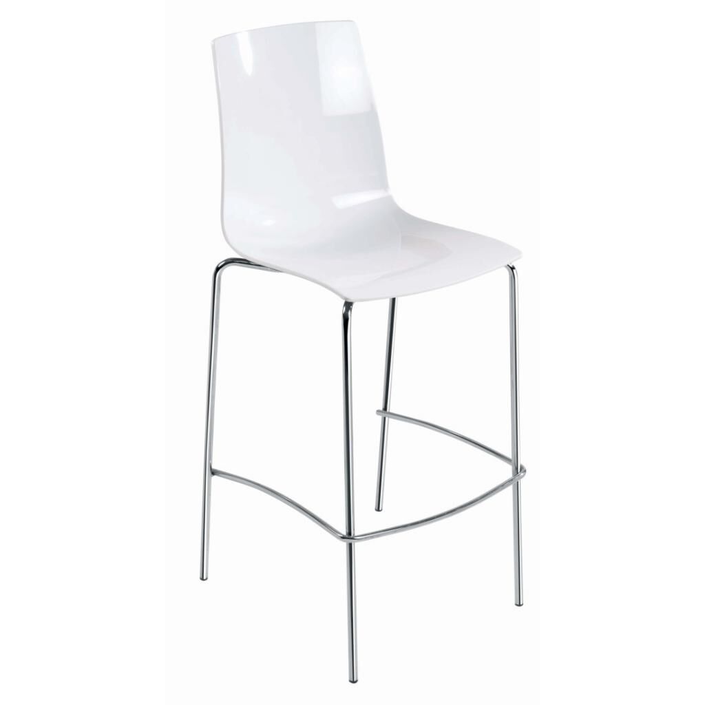 X-treme BSL Solid Beyaz - Krom Kaplama Bar Sandalyesi PPT1572