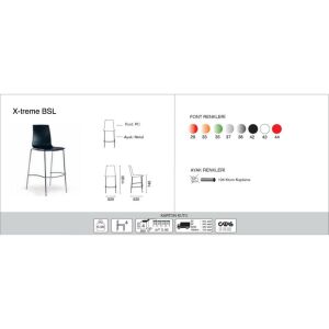 X-treme BSL Solid Beyaz - Krom Kaplama Bar Sandalyesi PPT1572