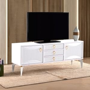 Aslan 3 Çekmeceli Tv Sehpası Beyaz TN0586