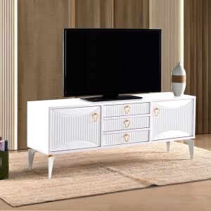 Aslan 3 Çekmeceli Tv Sehpası Beyaz TN0586