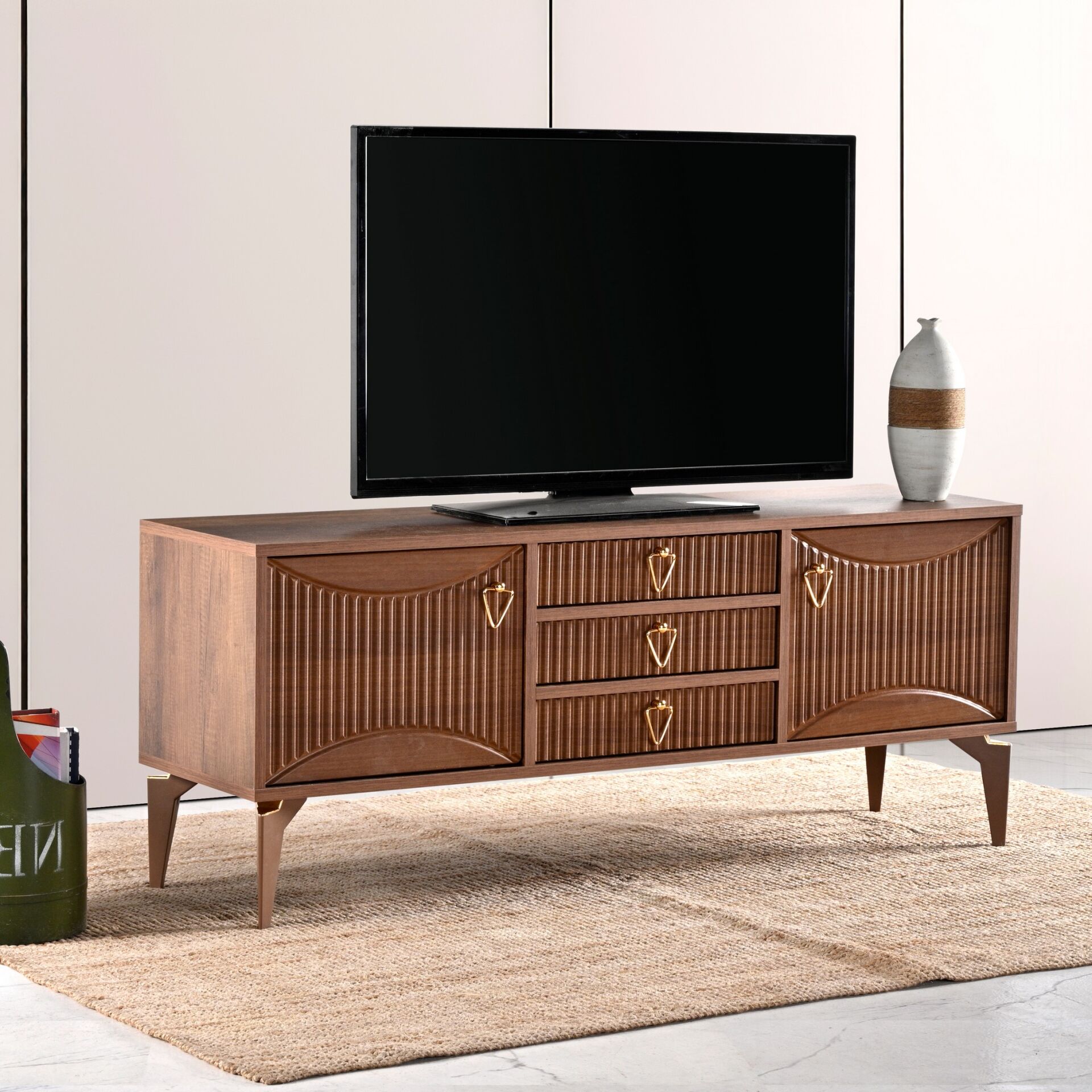 Aslan 3 Çekmeceli Tv Sehpası Atlantik Çam - Ceviz TN0587