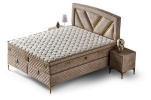 Niobe 150x200 Çift Kişilik Yatak, Baza, Başlık Seti
