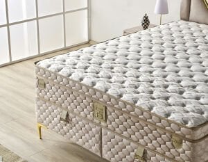 Niobe 150x200 Çift Kişilik Yatak, Baza, Başlık Seti