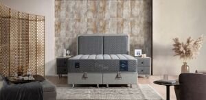 Rest Time 160x200 Çift Kişilik Yatak, Baza, Başlık Seti MBL1026