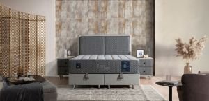 Rest Time 200x200 Çift Kişilik Yatak, Baza, Başlık Seti MBL1026