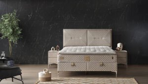 Petra 140x190 Çift Kişilik Yatak, Baza, Başlık Seti