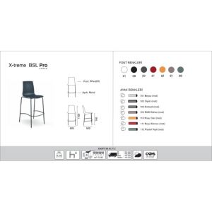 X-treme BSL Pro Koyu Sarı - Beyaz Bar Sandalyesi PPT1581