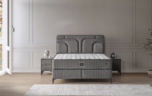 Platin 150x200 Çift Kişilik Yatak, Baza, Başlık Seti