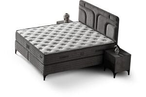 Platin 150x200 Çift Kişilik Yatak, Baza, Başlık Seti