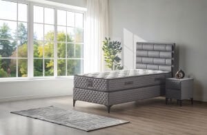 Riva 100x200 Tek Kişilik Yatak, Baza, Başlık Seti