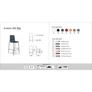 X-treme BSL Pro Beyaz - Antrasit Bar Sandalyesi PPT1589