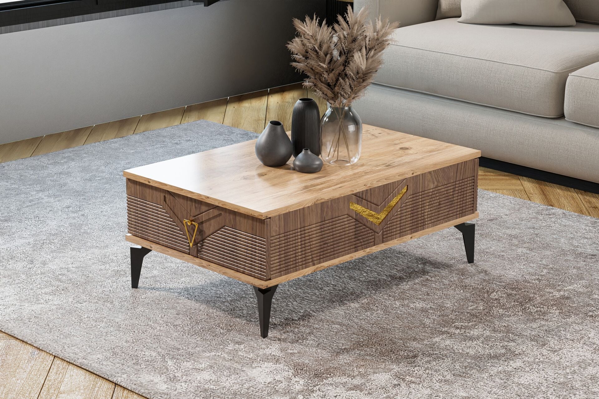 Elmas Orta Sehpa Atlantik Çam - Ceviz TN0606