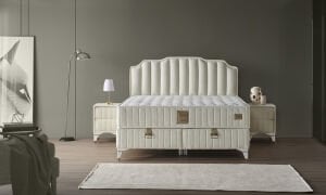 Safir 150x200 Çift Kişilik Yatak, Baza, Başlık Seti