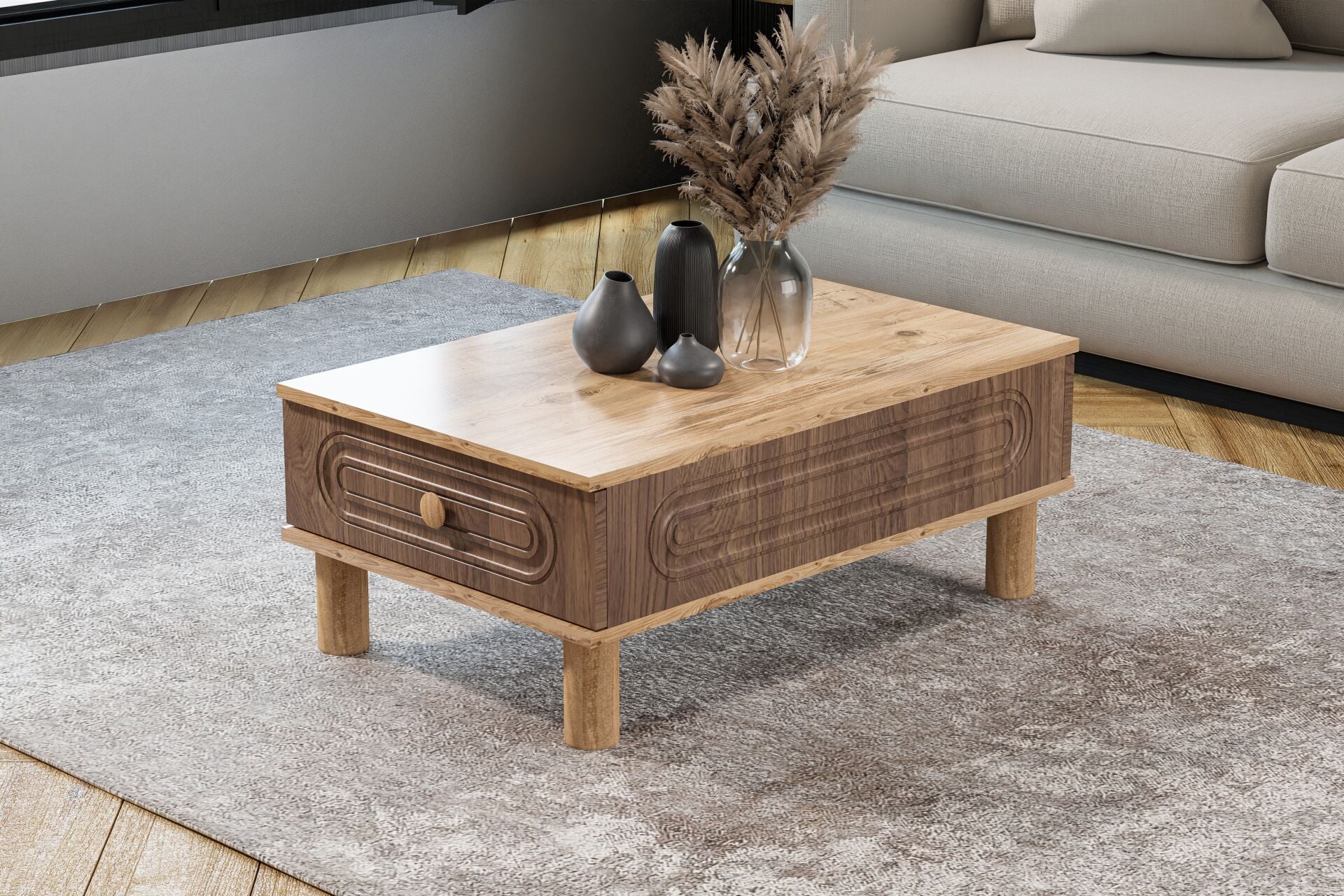 Bohem Orta Sehpa Atlantik Çam - Ceviz TN0609