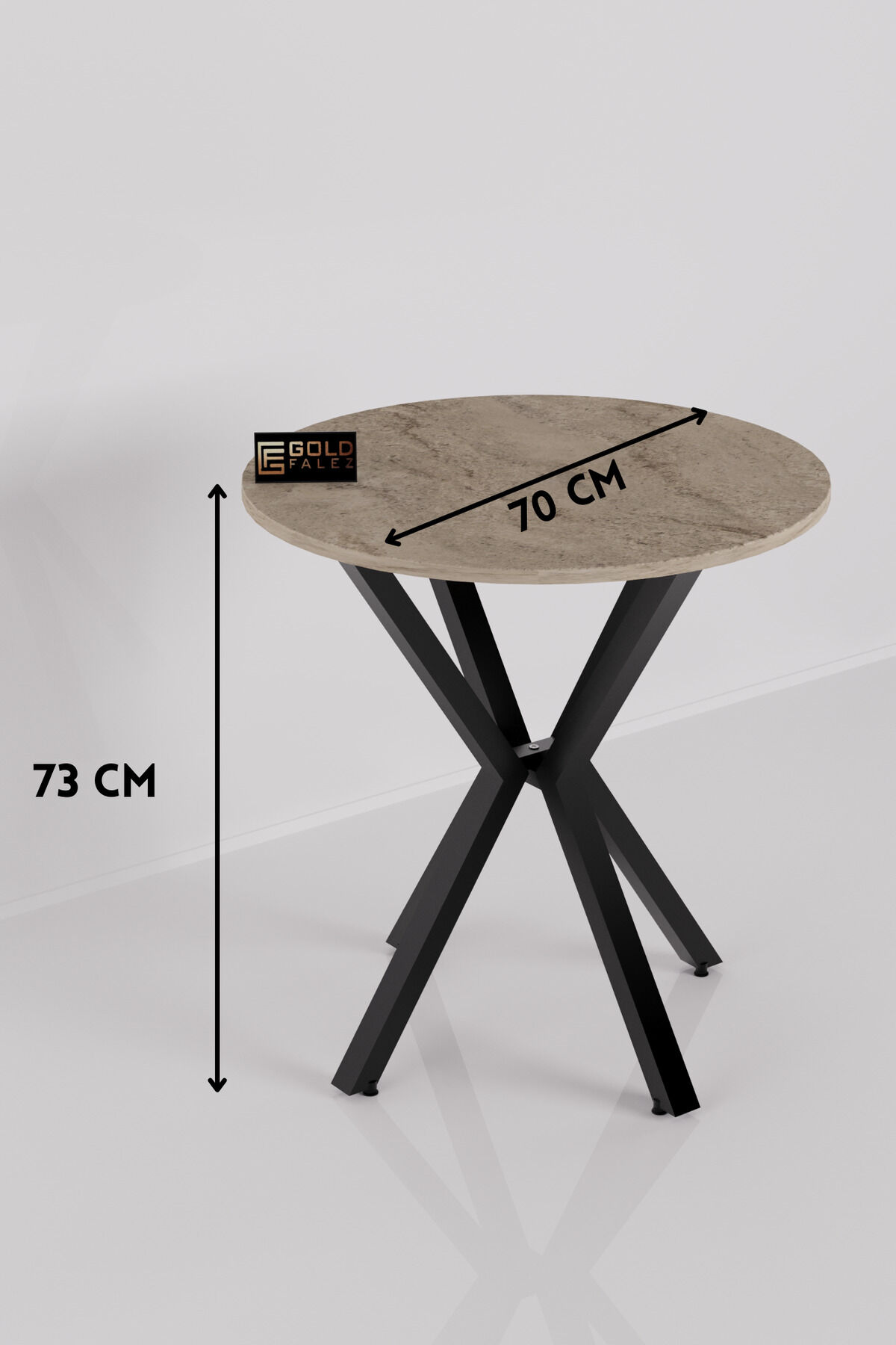 MD Travertine Ecru Round Table 70 cm