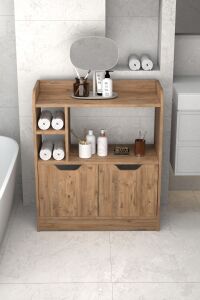 İlkal Çok Amaçlı Banyo Dolabı Kahverengi