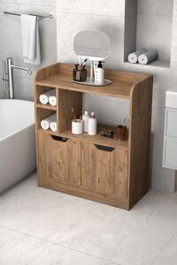 İlkal Çok Amaçlı Banyo Dolabı Kahverengi