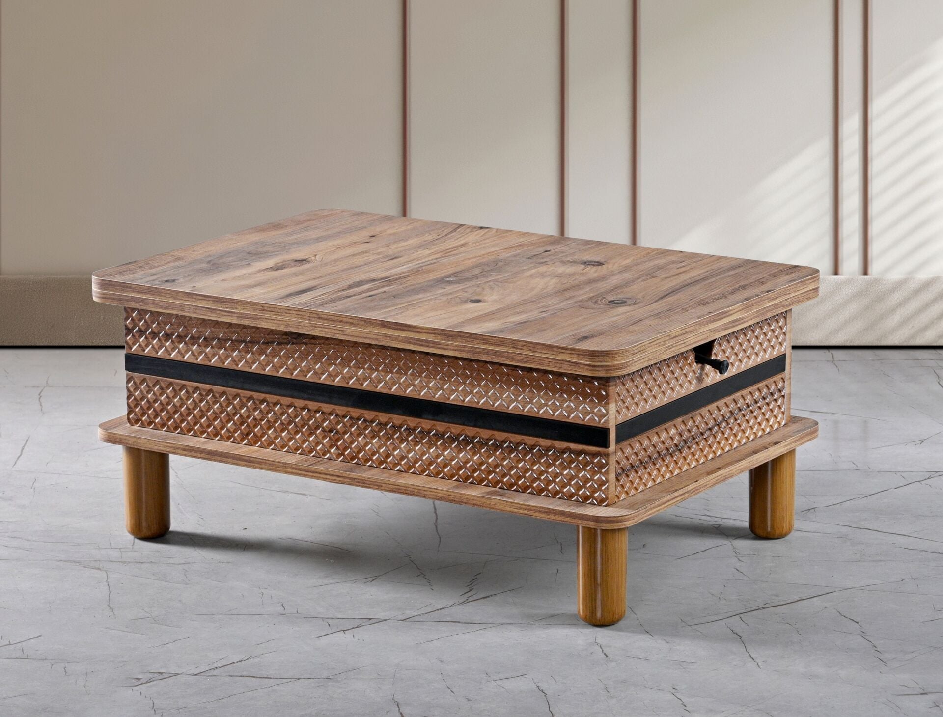 Bohem Asansörlü Akıllı Sehpa Ceviz TN0612