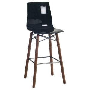 X-treme BSL Wox (iroko) Solid Siyah - Iroko Ahşap Ayaklı Bar Sandalyesi PPT1599