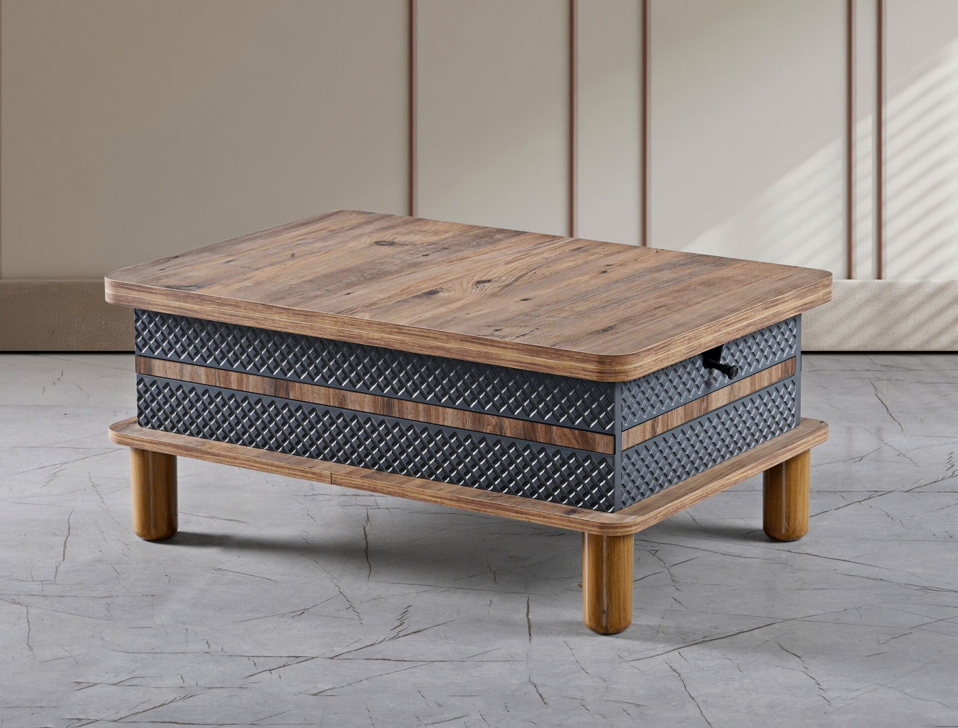 Bohem Asansörlü Akıllı Sehpa Antrasit TN0613