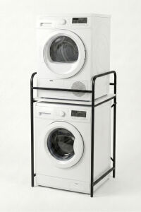 MD Çamaşır Makinesi Rafı Metal Siyah 66 cm