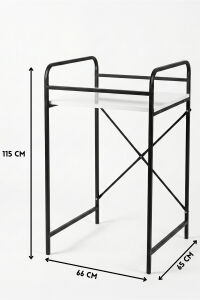 MD Çamaşır Makinesi Rafı Metal Siyah 66 cm