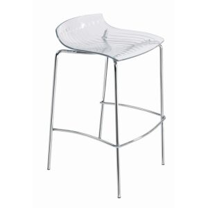 X-treme BSS Şeffaf Transparan - Krom Kaplama Bar Taburesi PPT1601