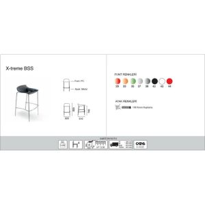 X-treme BSS Şeffaf Transparan - Krom Kaplama Bar Taburesi PPT1601