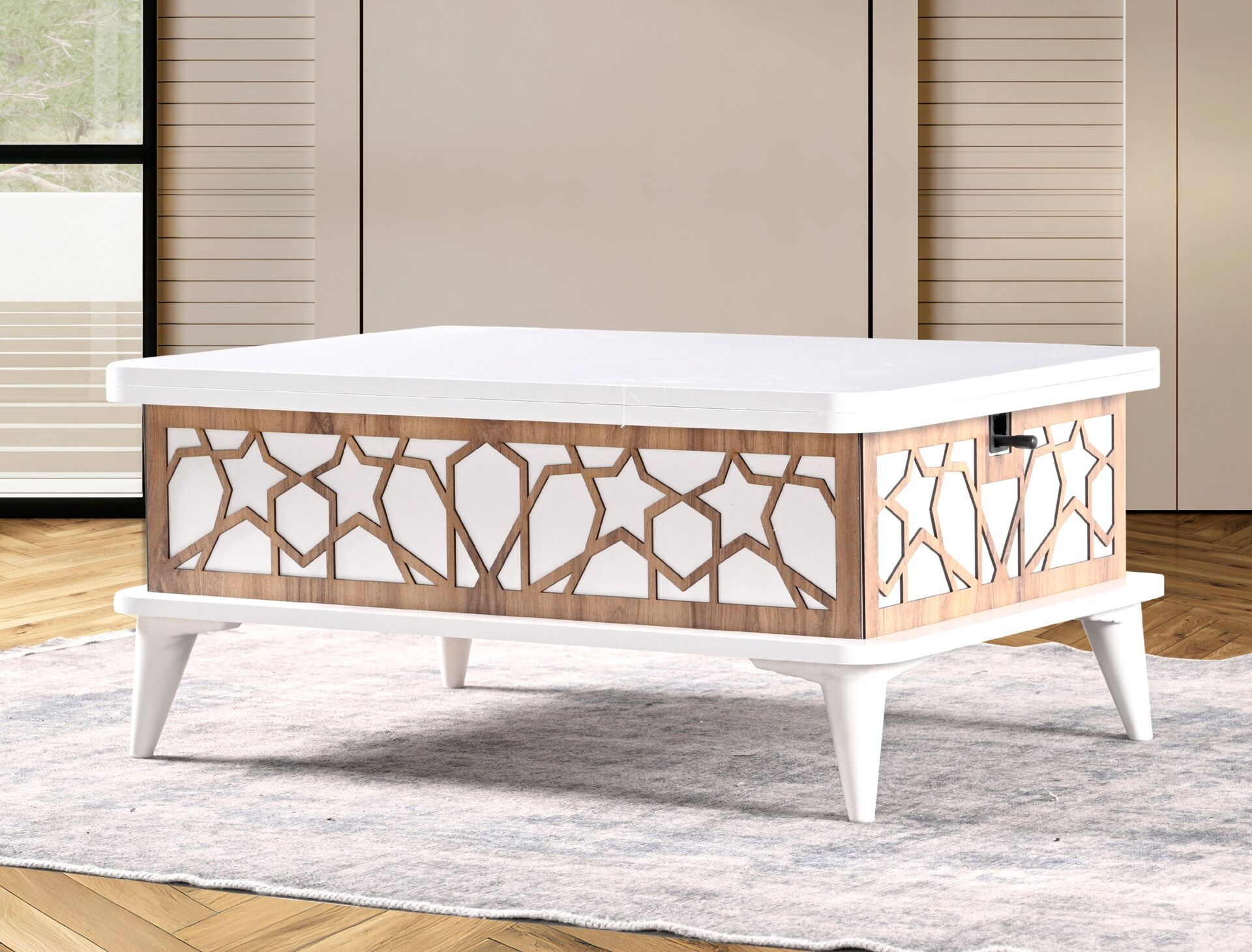 Asansörlü Akıllı Sehpa Beyaz TN0616