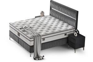 Silver 150x200 Çift Kişilik Yatak, Baza, Başlık Seti