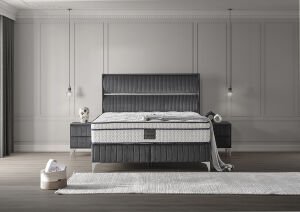 Silver 160x200 Çift Kişilik Yatak, Baza, Başlık Seti