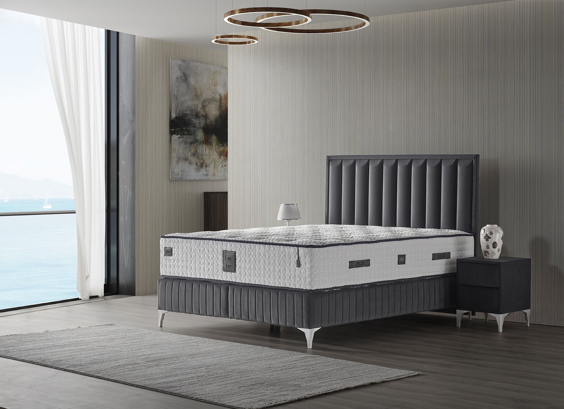 Still 100x200 Tek Kişilik Yatak, Baza, Başlık Seti