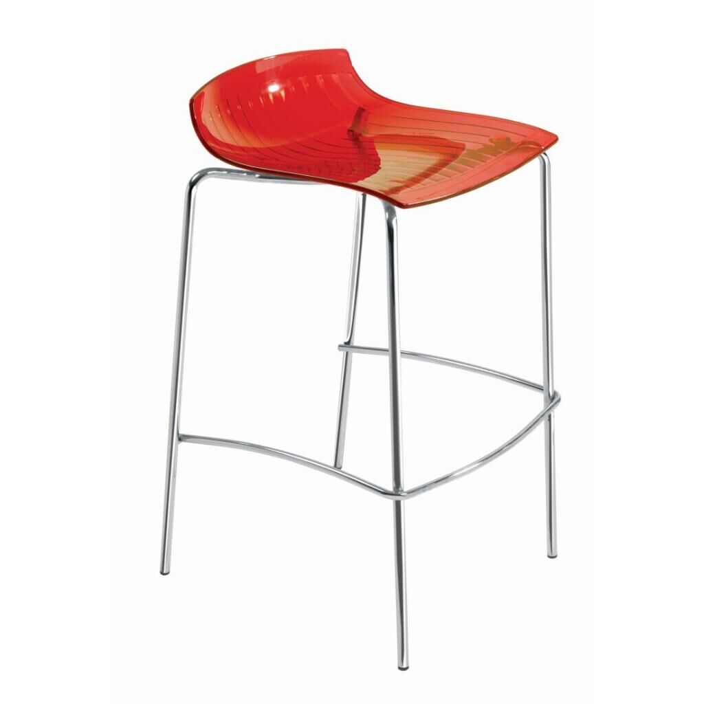 X-treme BSS Kırmızı Transparan - Krom Kaplama Bar Taburesi PPT1607