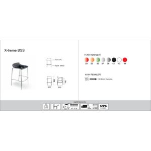 X-treme BSS Kırmızı Transparan - Krom Kaplama Bar Taburesi PPT1607