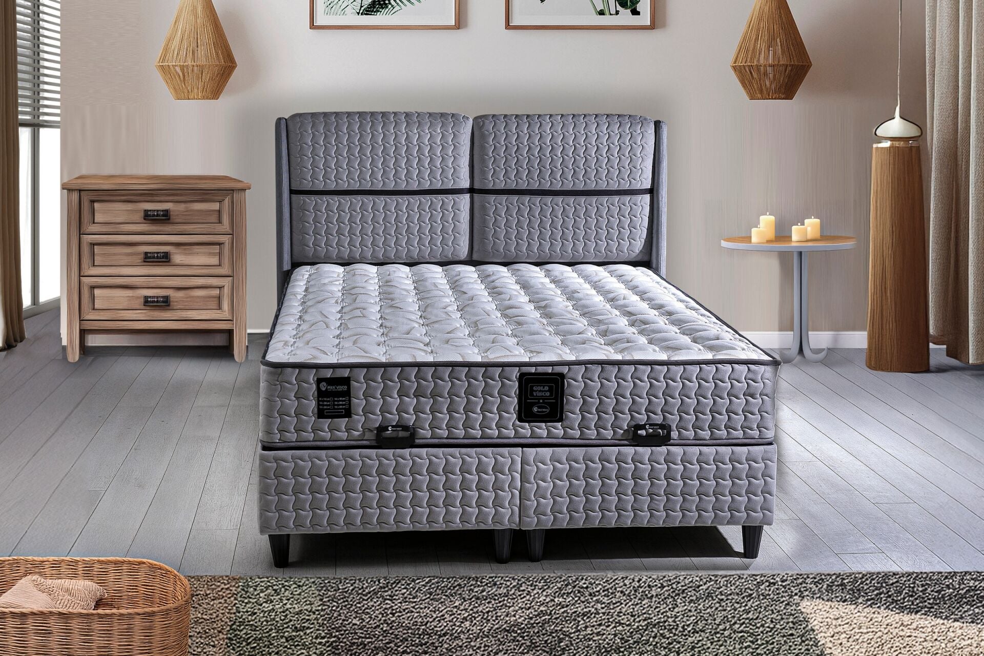 Gold Visco 200x200 Çift Kişilik Baza PV1107