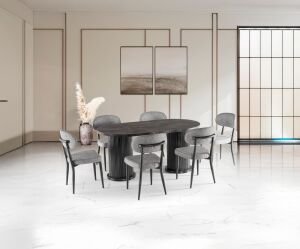 Bohem 6 Sandalyeli % 100 MDF Masa Takımı İroni TN0622