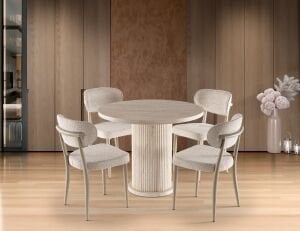 Bohem 4 Sandalyeli % 100 MDF Masa Takımı Traverten TN0624