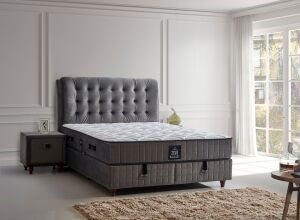 Zeus 160x200 Çift Kişilik Yatak, Baza, Başlık Seti CP1027