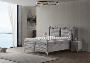 Truva 150x200 Çift Kişilik Yatak, Baza, Başlık Seti