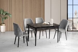 Yener 4 Sandalyeli % 100 MDF Masa Takımı İroni TN0632