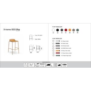 X-treme BSS Pro Antrasit - Beyaz Bar Taburesi PPT1622