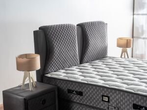 Grey Sleep 160x200 Çift Kişilik Yatak, Baza, Başlık Seti CP1028