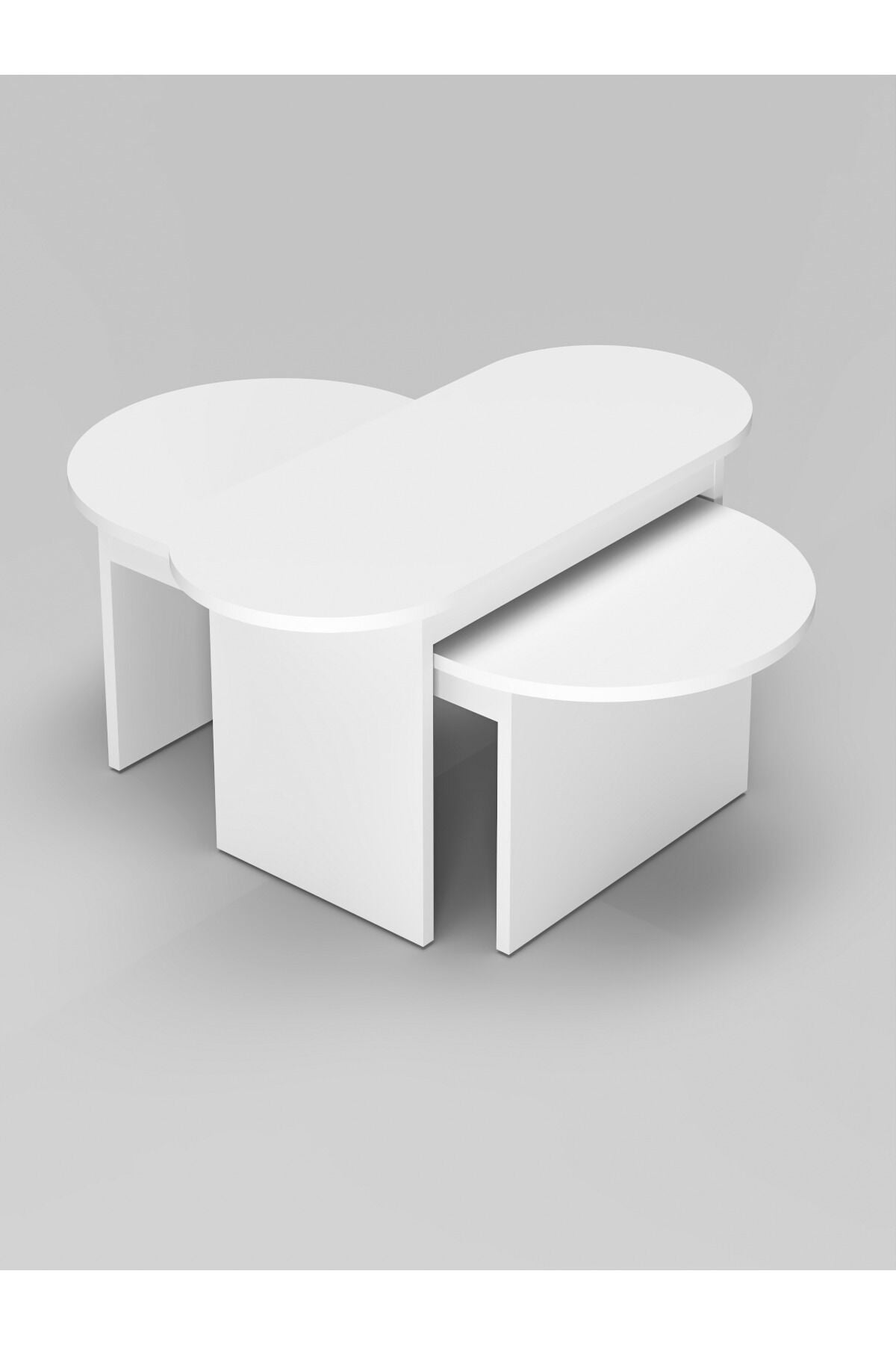 MD Setro 2-piece Coffee Table Marble-effect White
