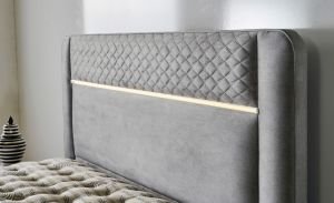 Gusto Gri 200x200 Çift Kişilik Baza, Başlık Seti CB3404