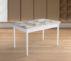 Yaz Bench Masa Sandalye Takımı Beyaz Mermer TN0637